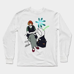 Art School Girl - Blue Daisy Emporium Long Sleeve T-Shirt